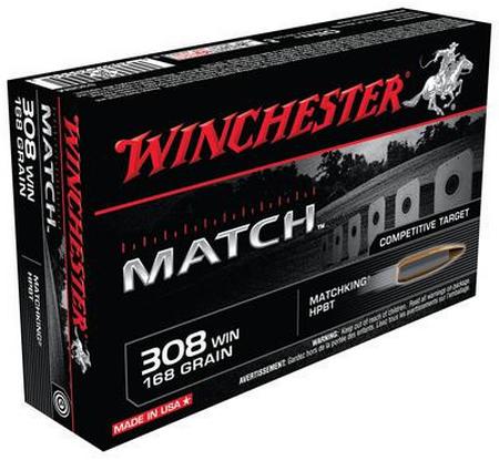 Winchester Supreme Match .308 Winchester 168 Grain Sierra MatchKing HPBT | 20 Rounds