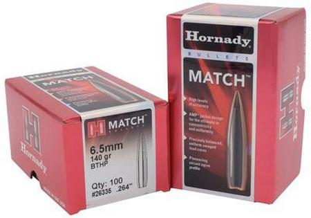 Hornady Match .264 Diameter 140 Grain Boattail Hollow Point