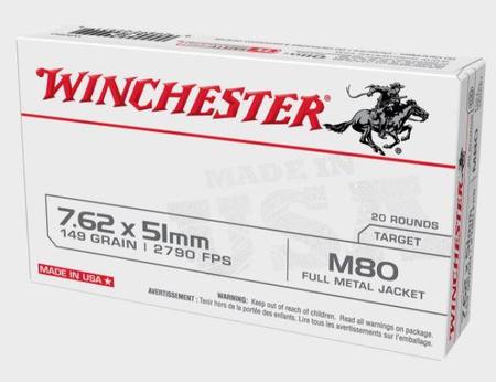 Winchester USA 7.62X51mm NATO 149 Grain FMJ | 20 Rounds