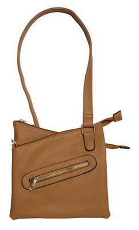 Bulldog Cross Body Series Concealed Carry Purse Small Tan