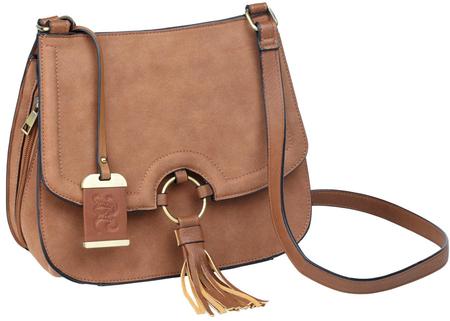 Bulldog Cross Body Purse Most Small Pistols/Revolvers Suede Tan