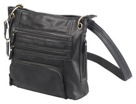 Bulldog Cross Body Series Concealed Carry Purse Large Black