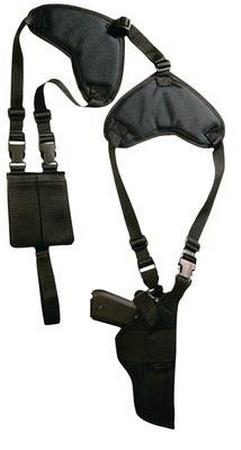 Bulldog Deluxe Shoulder Harness w/ Holster (Vertical) & Ammo Pouch - Revolvers w/ 5-6 1/2