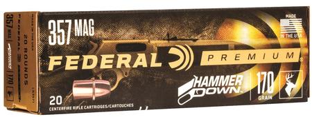 Federal LG3571 Premium HammerDown 357 Mag 170 gr Bonded Hollow Point 20 ROUNDS PER BOX