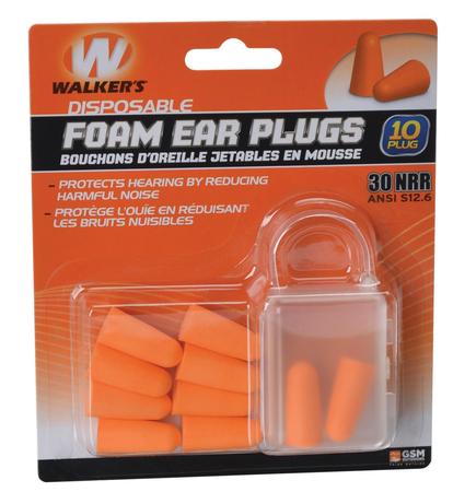 Walker's Foam Ear Plugs | Orange | 5 Pair (10 Count)