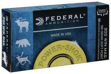 Federal Power-Shok 300 Win Mag 180 Grain JSP | 20 Rounds