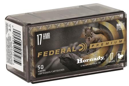 Federal Premium V-Shok 17 HMR 17 Grain Hornady V-Max 50 Rounds Per Box - P771